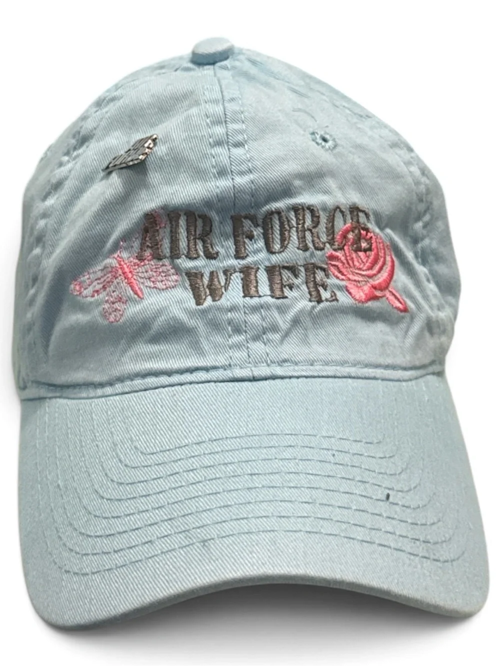 Air Force Wife Embroidered Light Blue Baseball Cap